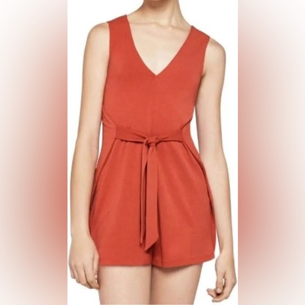 Bcbgeneration Sleeveless Orange Romper - image 1